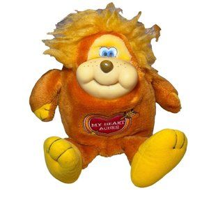 Vintage 1985 Animal‎ Toy Imports Orange Rubber Face Plush Stuffed Animal Rare